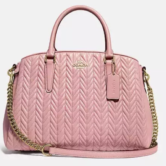 Coach Handbags - RARE nwot Coach Sage Carryall Quilted pink crossbody satchel bag F73062